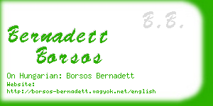bernadett borsos business card